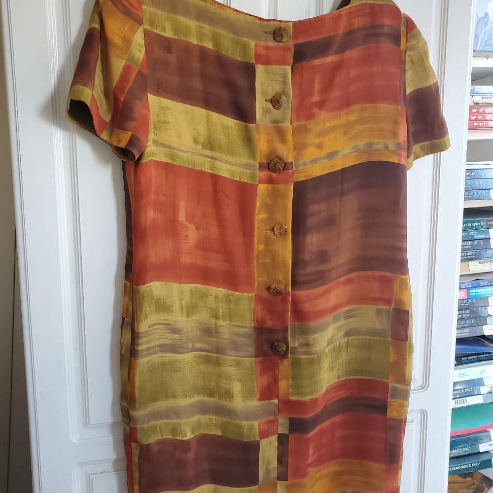 Abstract Print Sheath in Earth Colors